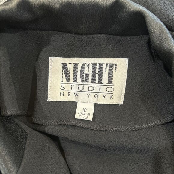 Vintage Night Studio Sheer Black Chiffon Duster Formal Evening Wedding Elegant - Picture 13 of 13